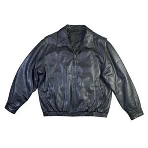 Vintage St. John’s Bay Soft Leather Bomber Jacket - XL